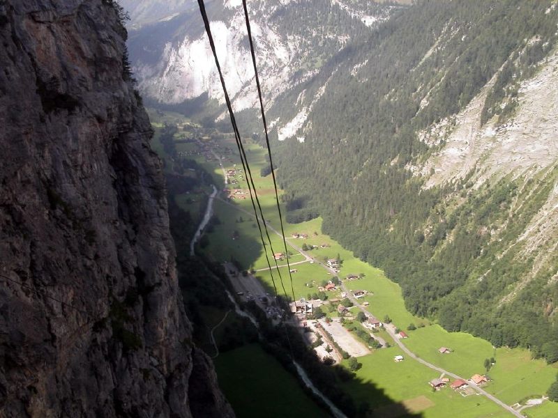 View from  Gimmelwald to Lauterbrunnen valley